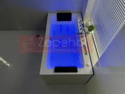 Wanna z hydromasażem LS-4420 150cmx75cmx58cm chromoterapia podgrzewacz