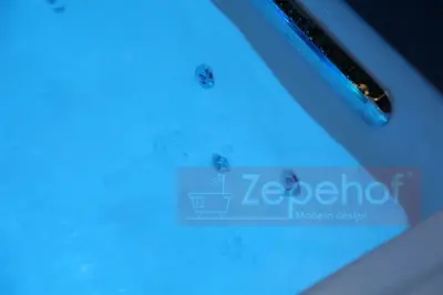 Wanna z hydromasażem EB-D873 LEWA prostokątna 185cmx120cmx65cm 2 DYSZE OBROTOWE, MASAŻ KARKU, WODOSPADY, PILOT