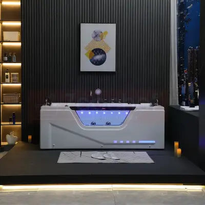 Wirujące dysze Wanna z hydromasażem BC-638B prostokątna 180cmx80cmx73cm z podgrzewaczem+pilot