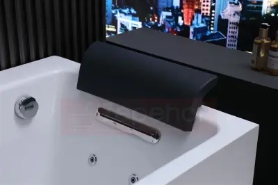 Wanna z hydromasażem EB-185 prostokątna 170cmx85cmx58cm DYSZE OBROTOWE, MASAŻ KARKU, WODOSPADY, PILOT