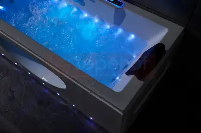 Wanna z hydromasażem LS-5010 prostokątna 180cmx80cmx57cm chromoterapia z podgrzewaczem