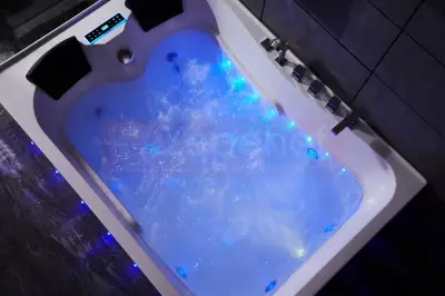 Wanna z hydromasażem LS-7001 PRAWA prostokątna 170cmx120cmx56cm 2-osobowa chromoterapia z podgrzewaczem