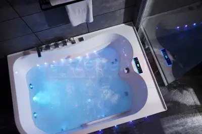 Wanna z hydromasażem LS-7001 LEWA prostokątna 170cmx120cmx56cm 2 osobowa chromoterapia z podgrzewaczem