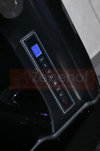 Czarna wanna z hydromasażem EB-D034 prostokątna 187cmx90cmx75cm Wodospad LED x 2+Ambiente z podgrzewaczem+pilot