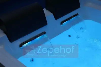 Wanna z hydromasażem EB-D873 PRAWA prostokątna 185cmx120cmx65cm 2 DYSZE OBROTOWE, MASAŻ KARKU, WODOSPADY, PILOT
