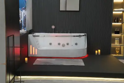 Dysze obrotowe Wanna z hydromasażem EB-373 R prostokątna 166cmx81cmx63cm prawa