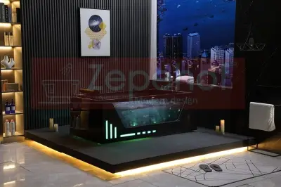 Czarna wanna z hydromasażem BC-607 Schwarz prostokątna 174cmx88cmx61cm+Ambiente z podgrzewaczem+pilot