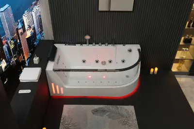 Dysze obrotowe Wanna z hydromasażem EB-373 R prostokątna 166cmx81cmx63cm prawa