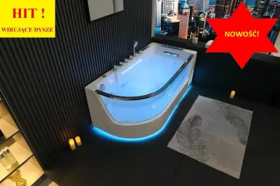 Dysze obrotowe Wanna z hydromasażem EB-373 L prostokątna 166cmx81cmx63cm lewa