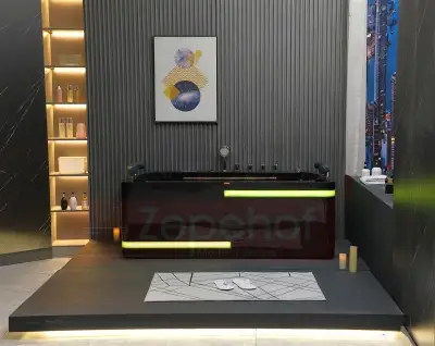 Czarna Wanna z hydromasażem EB-869 prostokątna 180cmx88cmx65cm MASAŻ DŁONI HIT!