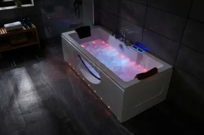 Wanna z hydromasażem LS-5010 prostokątna 180cmx80cmx57cm chromoterapia z podgrzewaczem