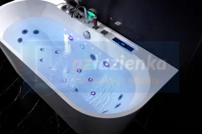 Wanna z hydromasażem LS-4470 170cmx80cmx58cm chromoterapia podgrzewacz