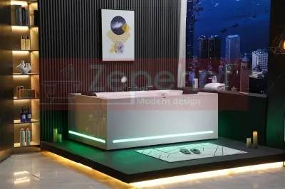 Wanna z hydromasażem EB-D874 prostokątna 184cmx120cmx68cm 2 osobowa, WODOSPADY, MASAŻ KARKU, PILOT