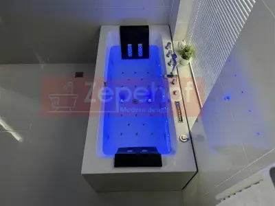 Wanna z hydromasażem CL-3251 prostokątna 170cmx80cmx58cm chromoterapia z podgrzewaczem