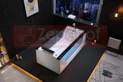 Wanna z hydromasażem BC-607 Weiß prostokątna 174cmx88cmx61cm +Ambiente z podgrzewaczem+pilot