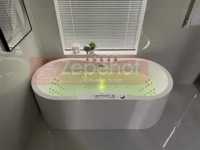 Wanna z hydromasażem LS-4480 170cmx80cmx58cm chromoterapia podgrzewacz