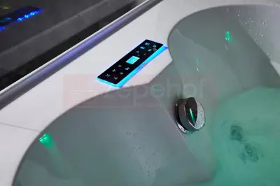 Wanna z hydromasażem LS-7001 PRAWA prostokątna 170cmx120cmx56cm 2-osobowa chromoterapia z podgrzewaczem