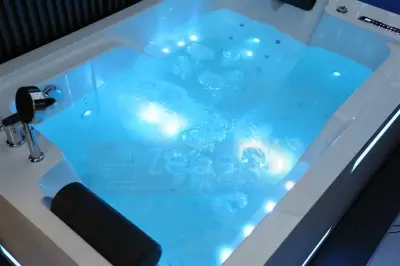 Wanna z hydromasażem K-700 dla 2-óch osób prostokątna 180cmx120cmx65cm DYSZE LEDOWE, PILOT