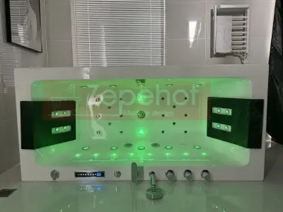 Wanna z hydromasażem CL-3251 prostokątna 170cmx80cmx58cm chromoterapia z podgrzewaczem