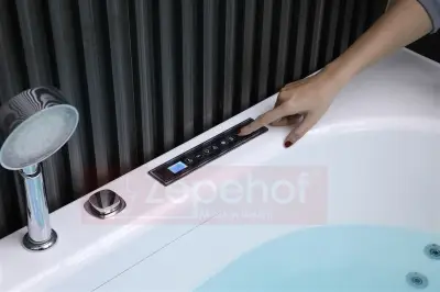 Wirujące dysze Wanna z hydromasażem EG-015 narożna 150cmx150cmx65cm spadające SOPLE LEDowe HIT!