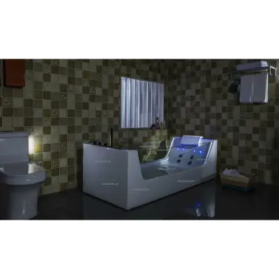 Wanna z hydromasażem C-3210 prostokątna 180cmx80cmx58cm+podgrzewacz