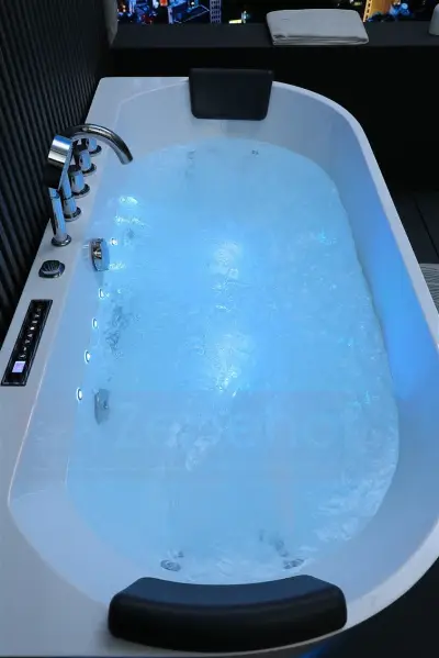 Wanna z hydromasażem EB-802 B prostokątna 150cmx75cmx60cm DYSZE OBROTOWE, PILOT