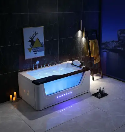 Wanna z hydromasażem EB-002 prostokątna LEWA 170cmx90cmx68cm z podgrzewaczem+pilot