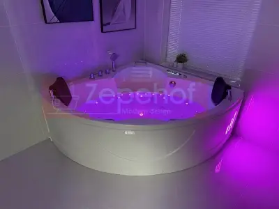 Wanna z hydromasażem C-3088 narożna 150cmx150cmx59cm chromoterapia podgrzewacz