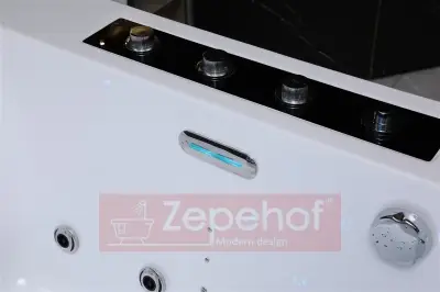 Wanna z hydromasażem EB-D873 PRAWA prostokątna 185cmx120cmx65cm 2 DYSZE OBROTOWE, MASAŻ KARKU, WODOSPADY, PILOT
