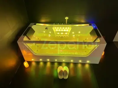Wanna z hydromasażem C-477-170 prostokątna 170cmx85cmx58cm WODOSPAD+STRUMYK LED chromoterapia z podgrzewaczem