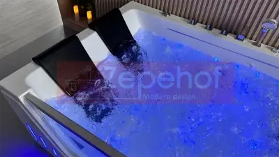 Wanna z hydromasażem C-509 2+2 prostokątna 180cmx120cmx59cm WODOSPAD chromoterapia