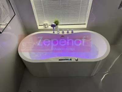 Wanna z hydromasażem LS-4480 170cmx80cmx58cm chromoterapia podgrzewacz