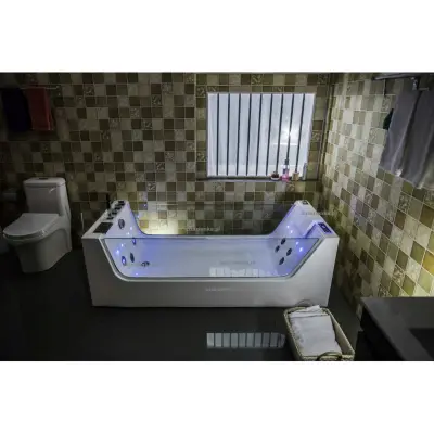 Wanna z hydromasażem C-3210 prostokątna 180cmx80cmx58cm+podgrzewacz