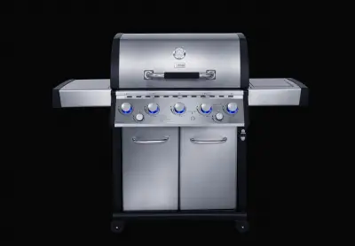 Grill gazowy Garmaz Premium Line MOC 24kW 6+1 palników + opiekacz + rożen elektryczny M61A65-SB-BB pokrętła LED