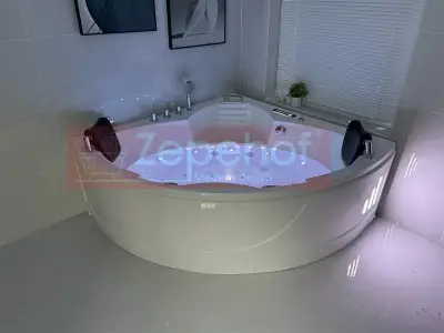 Wanna z hydromasażem C-3088 narożna 150cmx150cmx59cm chromoterapia podgrzewacz