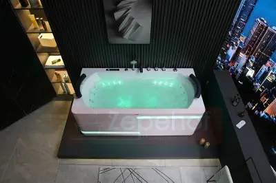 Wanna z hydromasażem EB-869 prostokątna 180cmx88cmx65cm DYSZE LEDOWE, PILOT