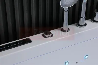 Wanna z hydromasażem EB-802 prostokątna 150cmx75cmx61cm DYSZE OBROTOWE, WODOSPADY, PILOT