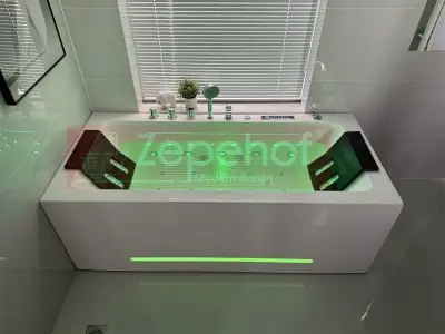 Wanna z hydromasażem CL-3251 prostokątna 170cmx80cmx58cm chromoterapia z podgrzewaczem