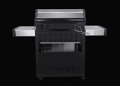 Grill gazowy Garmaz Premium Line MOC 24kW 6+1 palników + opiekacz + rożen elektryczny M61A65-SB-BB pokrętła LED