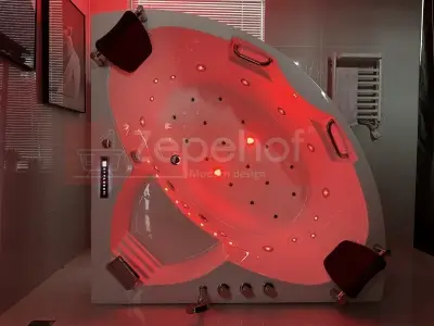 Wanna z hydromasażem C-3088 narożna 150cmx150cmx59cm chromoterapia podgrzewacz