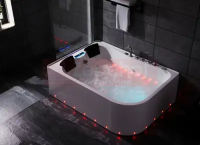 Wanna z hydromasażem LS-7001 PRAWA prostokątna 170cmx120cmx56cm 2-osobowa chromoterapia z podgrzewaczem
