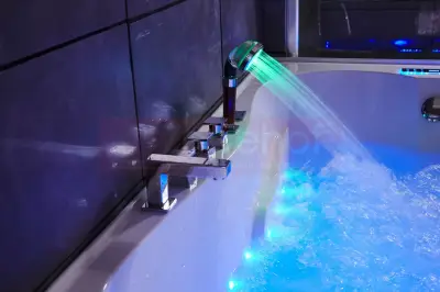 Wanna z hydromasażem LS-7001 LEWA prostokątna 170cmx120cmx56cm 2 osobowa chromoterapia z podgrzewaczem