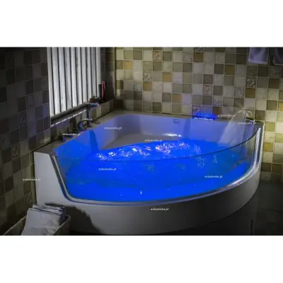 Wanna z hydromasażem C-3131 LED ZEWNĘTRZNY narożna 150cmx150cmx59cm chromoterapia