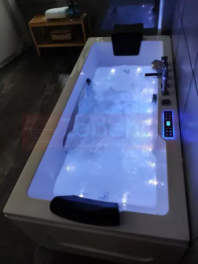 Wanna z hydromasażem LS-5010 prostokątna 180cmx80cmx57cm chromoterapia z podgrzewaczem