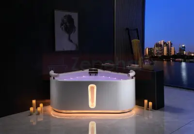 Wanna z hydromasażem EB-D025 narożna 150cmx150cmx60cm Ambiente z podgrzewaczem+pilot