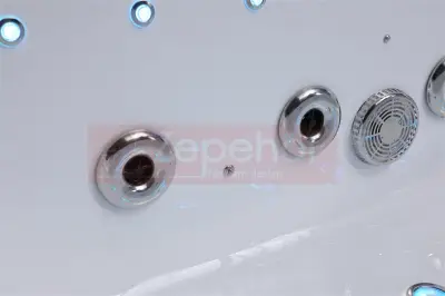 Wanna z hydromasażem EB-802 prostokątna 150cmx75cmx61cm DYSZE OBROTOWE, WODOSPADY, PILOT