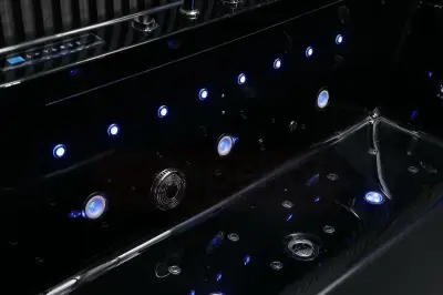 Czarna Wanna z hydromasażem EB-D710 prostokątna 170cmx80cmx60cm z podgrzewaczem+pilot